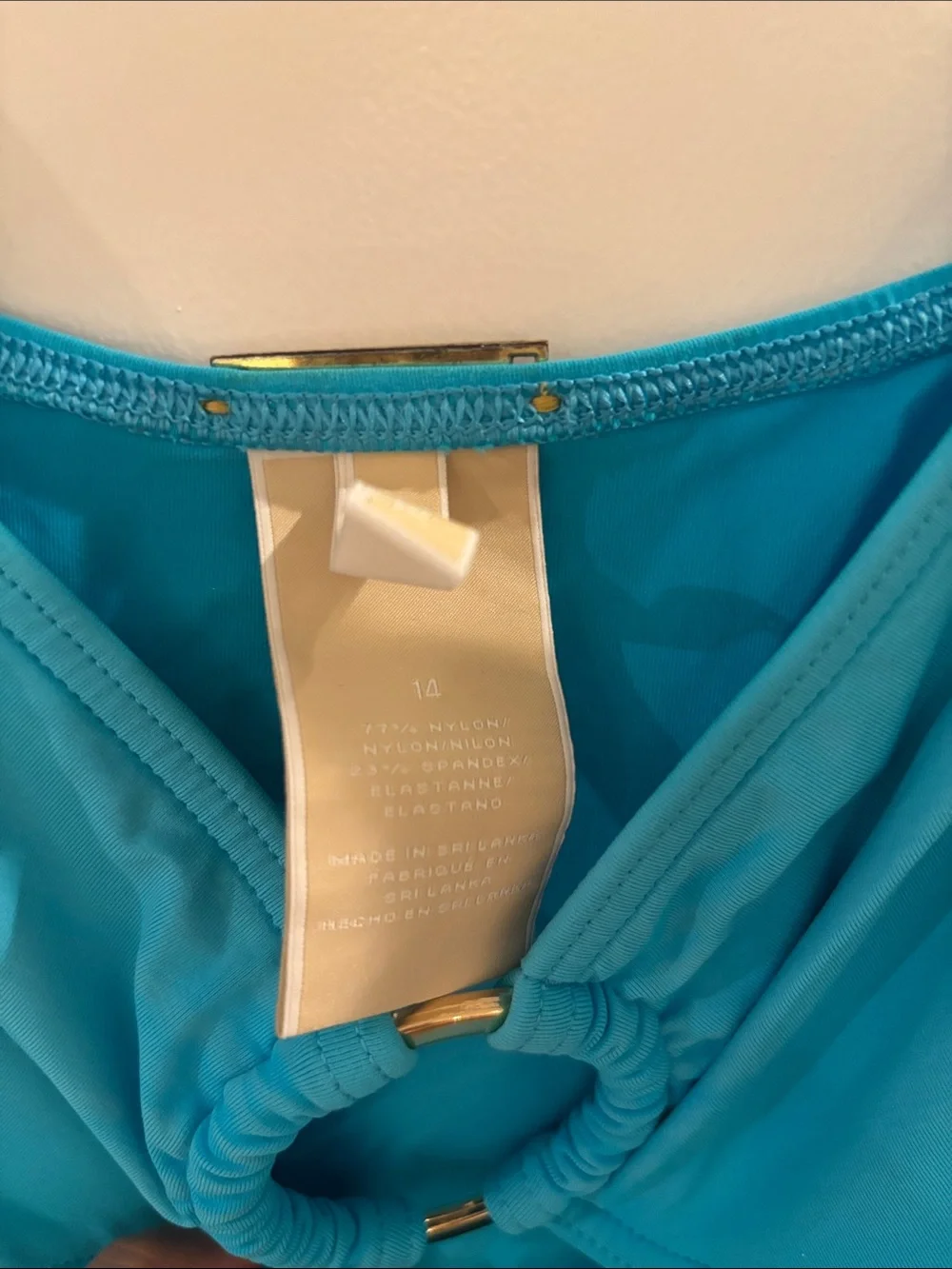 Michael Kors Turquoise Ring-Front Bikini Top